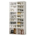 thumbnail image 1 of ANTBOX 9-Tier Stackable Shoe Organizer Cabinet with Magnetic Door, Portable Folding Design - Clear, 1 of 5
