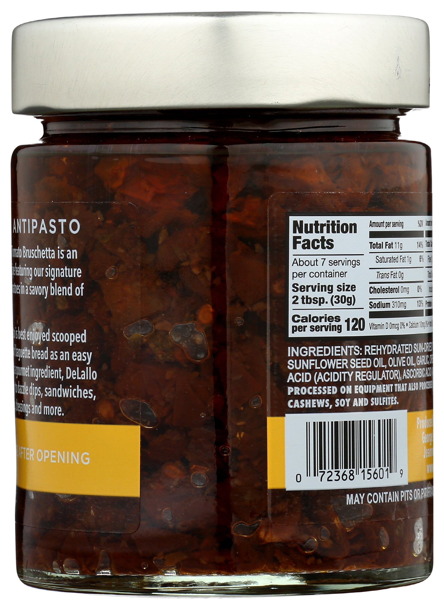 (Pack of 6), Delallo Sun-Dried Tomato Bruschetta, 7.05 oz