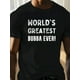 thumbnail image 1 of Men'S Regular Size Casual T-Shirt, "World'S Greatest Bubba Ever" Graphic Print, Cotton 100% Knit Fabric, Crew Neck, Regular Fit, Slight Stretch, Summer Short Sleeve Top for Daily Wear, Big, 1 of 6