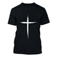thumbnail image 4 of DDAPJ pyju Christian Shirts for Men Jesus Cross Print Short Sleeve Crewneck T-shirts Religious Faith Graphic Tees Vintage Streetwear Tops Black XXL, 4 of 5