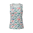 thumbnail image 3 of Picia Colorful Shark Pattern Women's Workout Tank Top,Breathable Activewear,Slim Fit Athletic Top,Versatile Workout Moisture-wicking top-Medium, 3 of 9