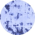 thumbnail image 1 of Ahgly Company Machine Washable Indoor Round Abstract Blue Modern Area Rugs, 3' Round, 1 of 4