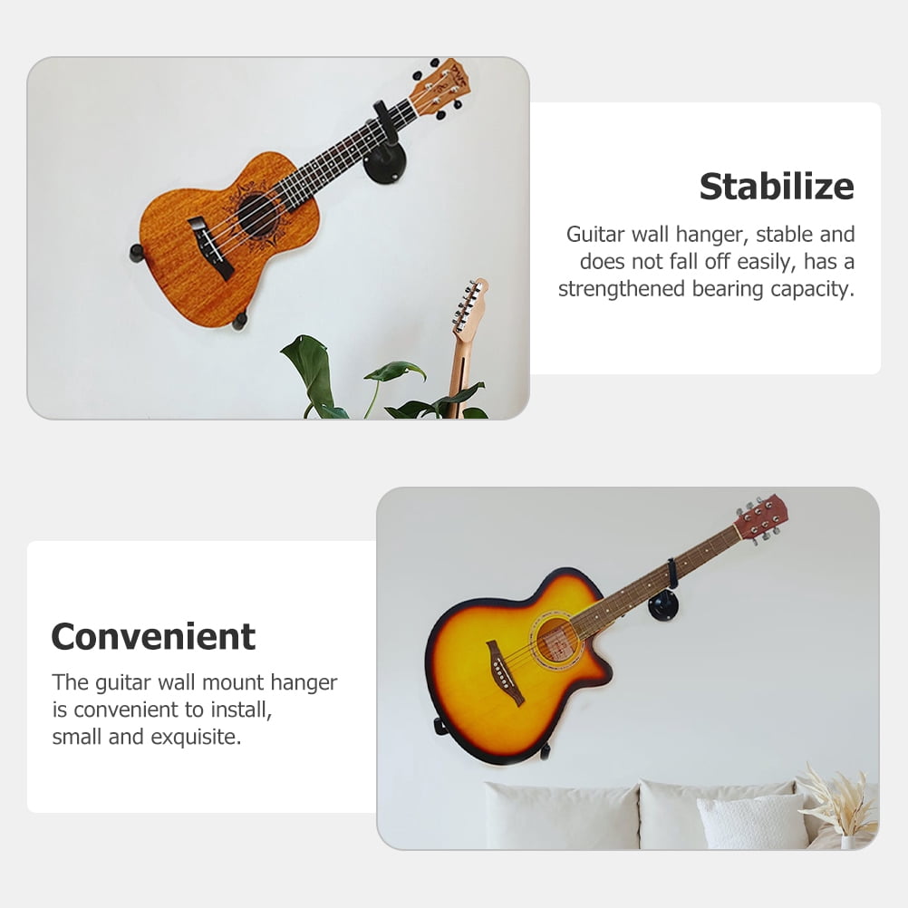 TOYMYTOY 1Set Black Guitar Wall Mount Hanger Durable Iron Horizontal Holder for Bass Ukulele