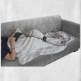 thumbnail image 5 of Animal Soft Flannel Fleece Throw Blanket, Engraved Inspired Artwork of a Horse Head on a Plain Background, Cozy Plush for Indoor and Outdoor Use, 60" x 80", Charcoal Grey and White, by Ambesonne, 5 of 5