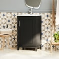 thumbnail image 6 of 20" Bathroom Vanity With Ceramic Basin, Black Finish, Ample Storage, Soft Close Door Mechanism 20*14.5*33.3 Basin - Construction, 6 of 7