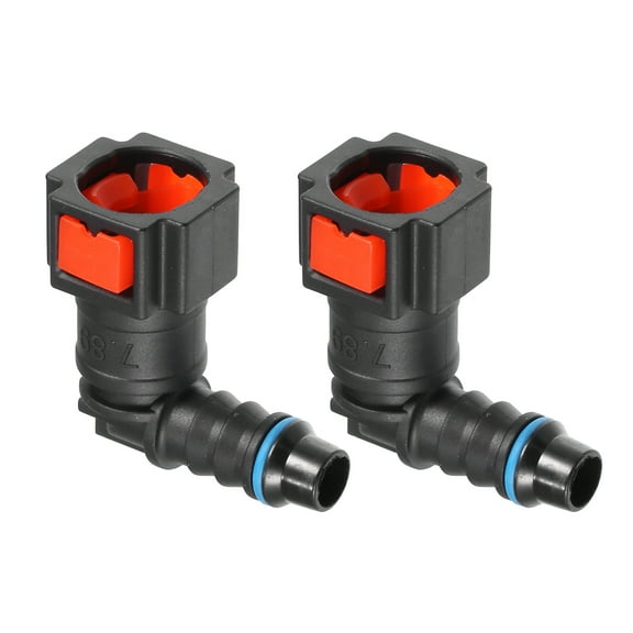Unique Bargains Car Fuel Line Hose Quick Release Connector 90 Degree 5/16" 7.89mm SAE to  5/16" 8mm Hose Red 2 Pcs