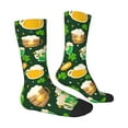 thumbnail image 3 of Uemuo St Patrick's Day10 Pattern Women's Crew Socks, Soft Durable Breathable Moisture-Wicking with Odor Control Cotton socks, 3 of 9