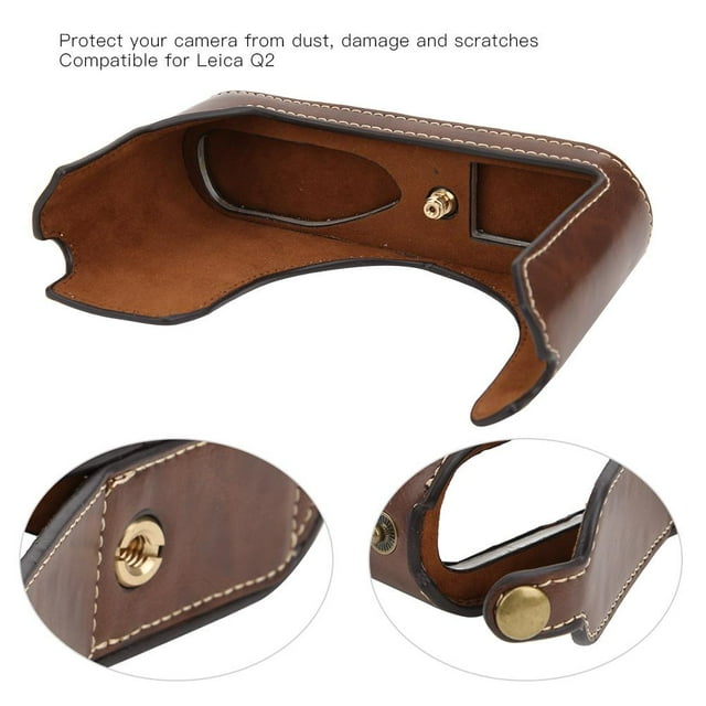 Ccdes PU Cover for Leica,PU Camera Case,PU Leather Case Protective Half Body Cover Shell for Leica Q2 Camera with Battery Compartment Opening