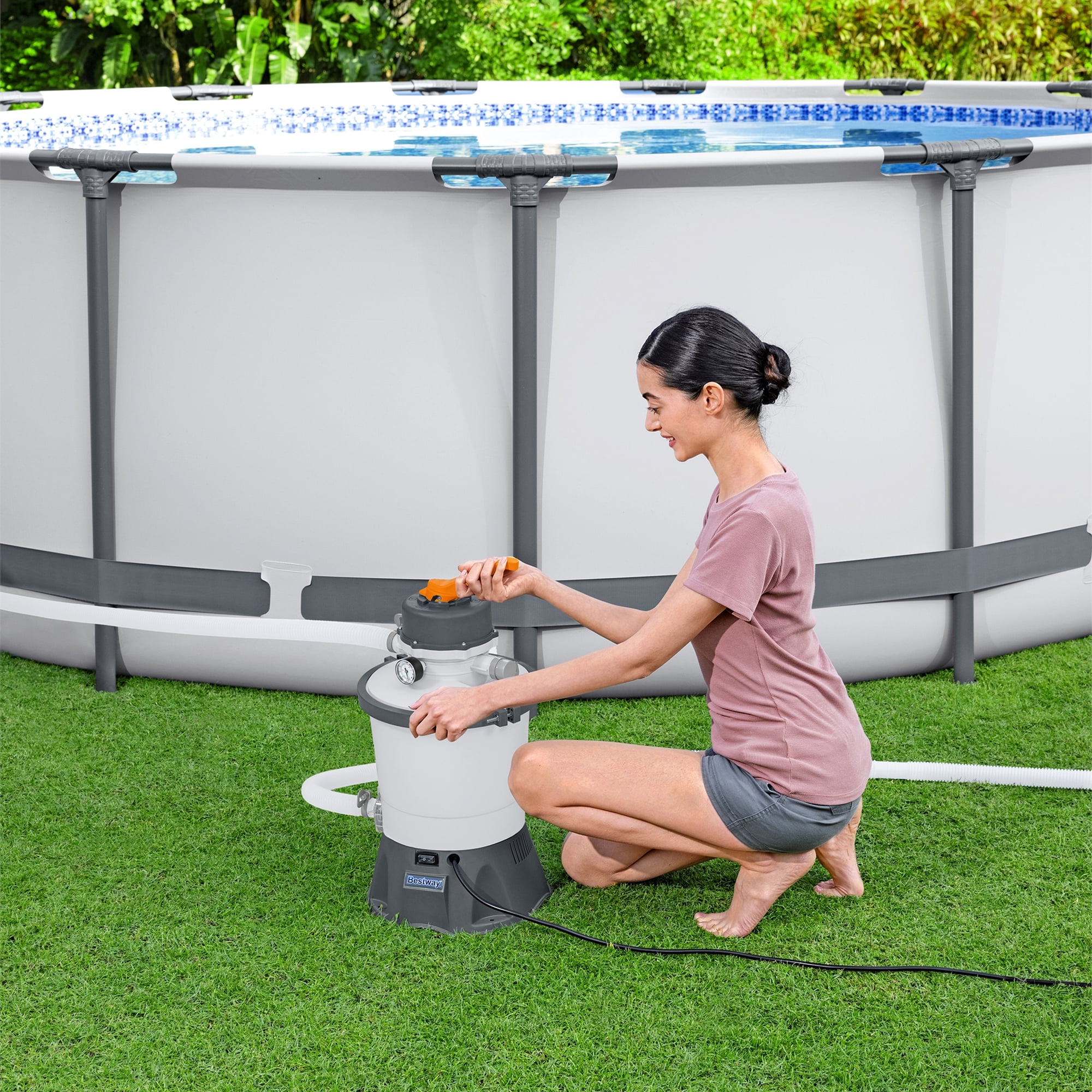 Bestway 58516E Flowclear 800 Gallon Above Ground Pool Sand Filter Pump