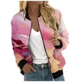 thumbnail image 2 of Shadoumai Baseball Jacket Women Varsity Casual Button Down Lightweight 2025 Fall Fashion Short Outerwear With Pockets, 2 of 5