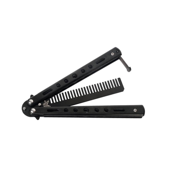facefd Butterfly Comb Mustache Beard Brushes Practice Comb for Beginners Training Black