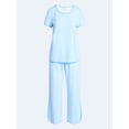 thumbnail image 5 of Joyspun Women's Lightweight Short Sleeve Sleep Tee and Pants Set, 2-Piece, Sizes XS-3X, 5 of 5