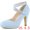 Light Blue, variant on Women's Platform Cross Strap Stiletto Heels Mary Jane Pumps Dark Brown 8