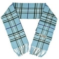 thumbnail image 3 of Unisex Winter Tartan Plaid Scarves Wool Feel Classic Super Soft Luxurious Scarf - Baby Blue, 3 of 3
