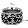 thumbnail image 2 of Anillo Color Plata Para Hombres de Acero Inoxidable con Patrones de Poder, 2 of 4