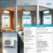 Daikin 36,000 BTU (9K + 9K + 15K) 20 SEER2 3-Zone Mini Split Wi-Fi Enabled Air Conditioner Heat Pump R-32 System with Maxwell 15 ft. Installation Kits and Wall Mounting Bracket