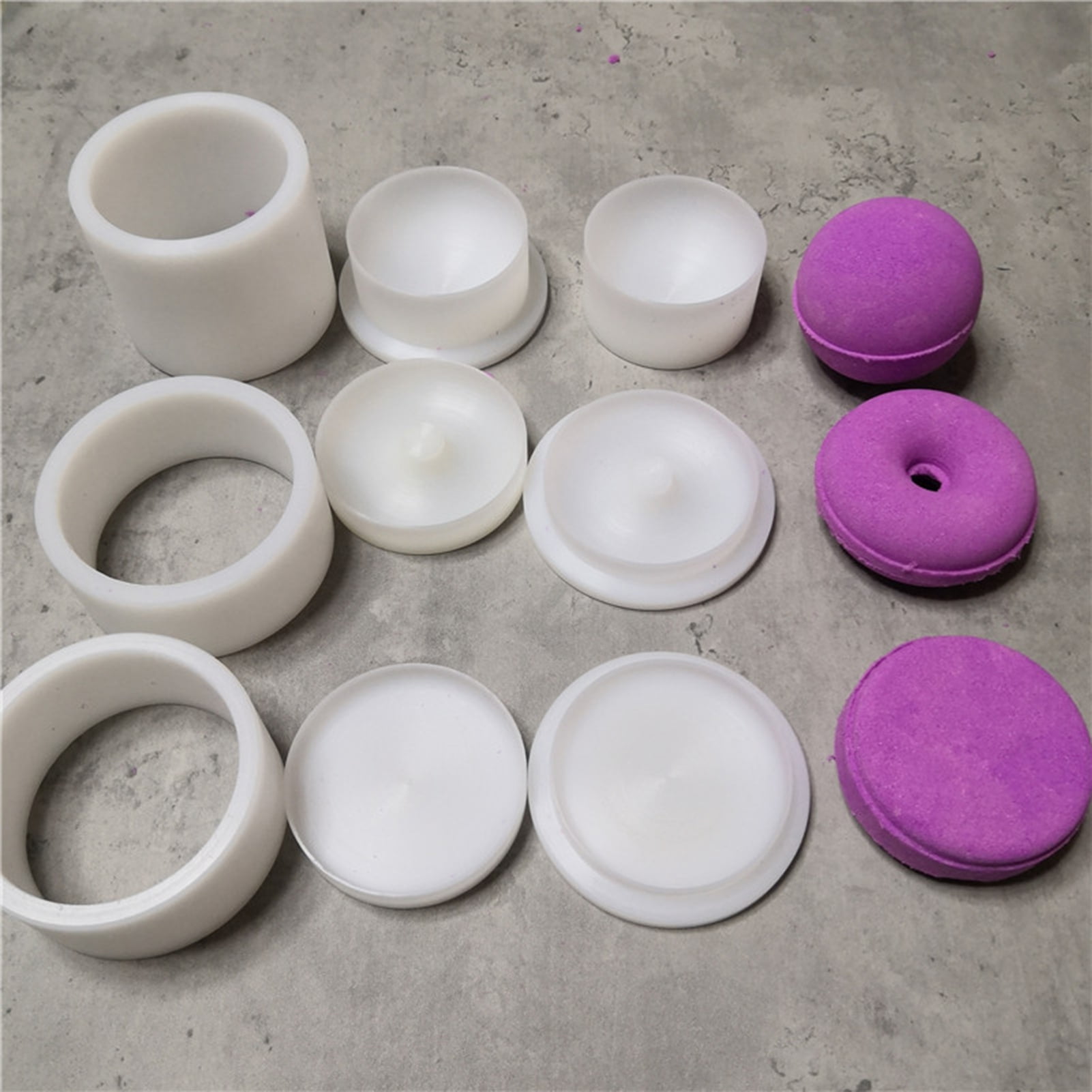 Tnobhg Doughnut Shaped Bath Soap Mold 3D Bath Salt Ball Mold Non-Stick 6.35CM/5.8CM Diameter Shampoo Press Bar Mold