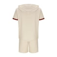 thumbnail image 4 of Men's Short Sleeve Hoodie and Shorts Set, Casual Athletic Two-Piece Outfit, Summer Comfort Lounge Wear, 4 of 6