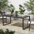 thumbnail image 2 of GDF Studio Noah Outdoor Aluminum Rectangular Dining Table Black, 6 Person, 2 of 9
