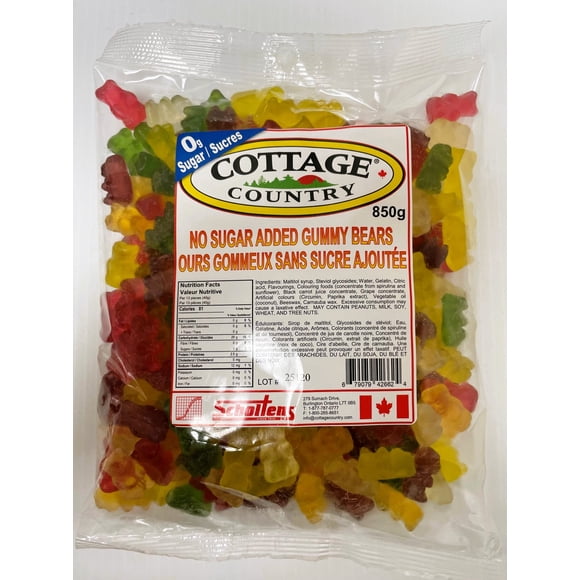 Cottage Country No Sugar Added Gummy Bears 850g
