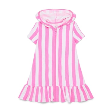 Wonder Nation Girls Terry Towel Swimsuit Coverup Dress with UPF 50 , Sizes 4-18 & Plus