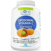 Core Med Liposomal Vitamin C Softgels 1000mg dose Quali C Vitamin C Non GMO USA Made Immunity Support Collagen Booster Supplement Non GMO Non Soy