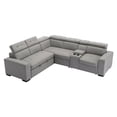 thumbnail image 3 of Lexicon Farrah Polished Microfiber 3-Piece Sofa with Pull-out bed in Light Gray, 3 of 14