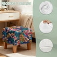 thumbnail image 7 of SCRAWLGOD Hibiscus Plumeria Tropical Leaf Print Ottoman Cover Square High Stretch Ottoman Slipcover with Nonslip Elastic Bottom Soft Footstool Protector for Square Storage Ottomans, 7 of 7
