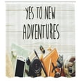 thumbnail image 3 of Ambesonne Adventure Shower Curtain, Wanderlust Retro Text, 69"Wx70"L, Multicolor, 3 of 3