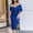 Blue, variant on YFPWM Tropical Dresses for Women Hide Belly Dress Wrap Dress Plus Size Dress Corset Dress Mini Dress Linen Dress Long Sleeve Solid Retro Draw Back One Shoulder Dress