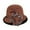 Coffee, variant on British Style Feather Flower Wool Felt Bucket Hat Elegant Vintage Church Derby Dress Hat for Women Universal Khaki
