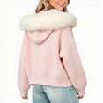 thumbnail image 4 of WXFAZCVU Girls Full Zip Cardigan Sweater Fall Winter Loose Fit Lightweight Outerwear with Hood Size 12-13 Years, 4 of 4