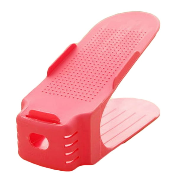 Injueey Estante para zapatos para el hogar, soporte para colgar zapatos de doble capa ajustable de plástico sólido, ahorra Almacenamiento y organización del hogar rojo Injueey JJ9551-08