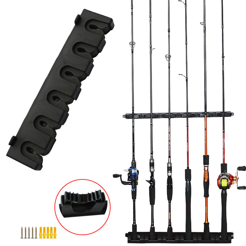 Fishing Rod Holders 6Rod Rack Vertical Pole Holder Wall Mount Modular