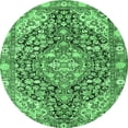 thumbnail image 1 of Ahgly Company Indoor Round Medallion Emerald Green Traditional Area Rugs, 7' Round, 1 of 4