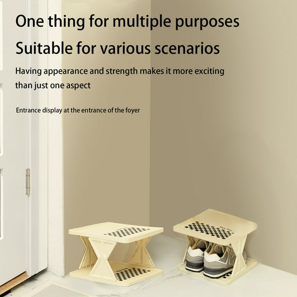 Organizador de zapatero plegable de plástico, amarillo, 24,5x26