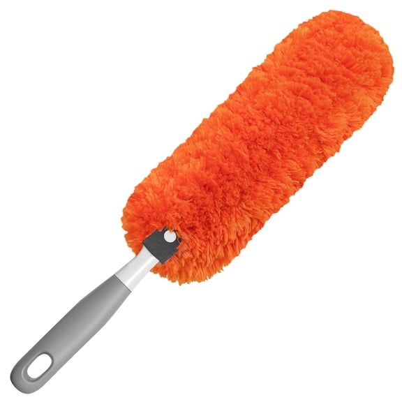 TidyBliss Microfiber Duster for Cleaning, Washable & Reusable Handheld Dust Cleaner Tool (Orange)