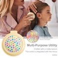 thumbnail image 3 of Ettsollp Round Travel Hair Brush with Mirror Folding Pocket Hair Brush Rebound Air Bags Cute 3D Pattern Matte Texture Portable Comb for Home Salon Bedroom Women, 3 of 8