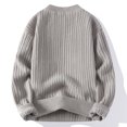 thumbnail image 4 of M-4X Mens Plus Size Sweaters Long Sleeve Crewneck Big & Tall Sweatshirts Casual Solid Color Stretchy Pullover Chunky Knitted Warm Sweater Tops, 4 of 7