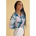 thumbnail image 4 of Ragstock Navy & Pink Tie Dye Drawstring Hem Hoodie, 4 of 4