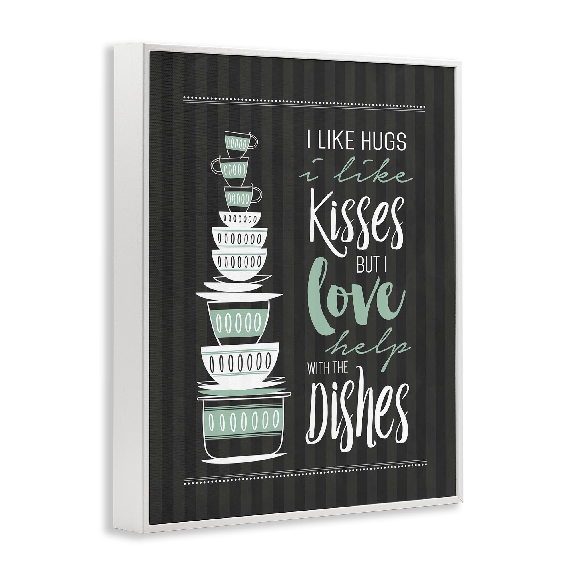 Love Help With Dishes White Framed Giclee Art, design by Lettered and Lined