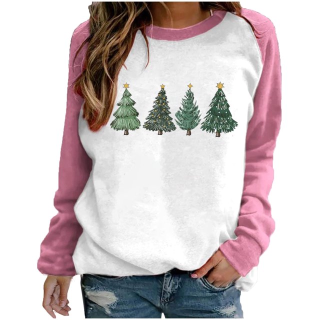 Birdeem T-shirt Imprimé de Mode pour Femme Blouse à Manches Longues Col Rond Hauts Décontractés Chandail à Capuchon