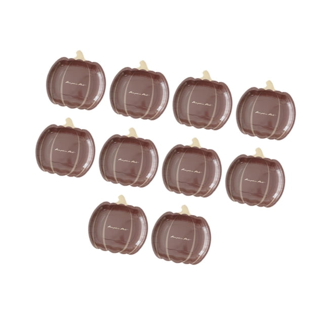 simhoa 10 Pieces Halloween Pumpkin Paper Plates Disposable Tableware for Home Table 9inch Coffee