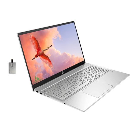 2023 HP Pavilion 15.6" FHD IPS Touchscreen Laptop, Intel 12th Gen Core i5-1235U, 16GB RAM, 1TB PCIe SSD, Backlit Keyboard, 720P HD camera, Win 11, Wi-Fi 6, Silver, 32GB Snowbell USB Card