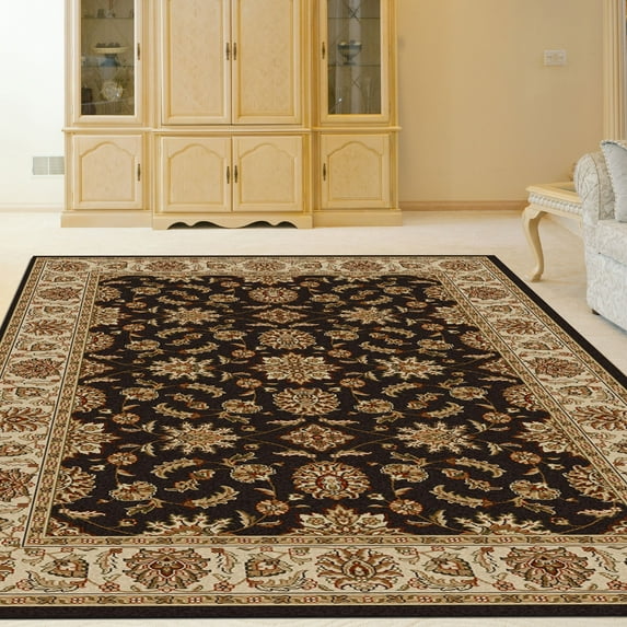 Radici USA 1592 Como Traditional Brown Oriental Floral Sarouk Area Rug (5'5" x 7'7")