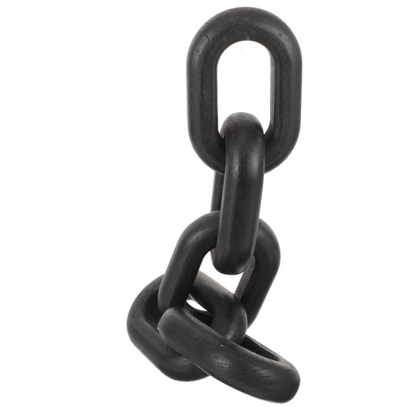 RENACLIPY Hand Carved Black Wooden Chain Decor for Living Room Farmhouse Style Ornament