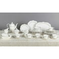 thumbnail image 3 of Lorren Home Trends Lace-57 57 Piece La Luna Wavy Silver Mix & Match Bone China Set, Service for 8, 3 of 5