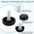 thumbnail image 3 of 12Pack M6 Thread Furniture Feet Levelers, 24x20 Adjustable Leveling Screw, Black, 3 of 6