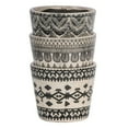 thumbnail image 6 of CC Home Furnishings Set of 3 White and Black Tribal Motifs Planters 5.5", 6 of 8
