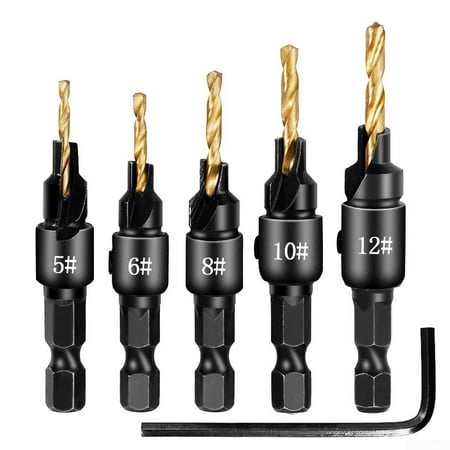 

5P/set Hex Shank Drill Bit Sets Screw Countersink Impact Driver Drilling Tool AU